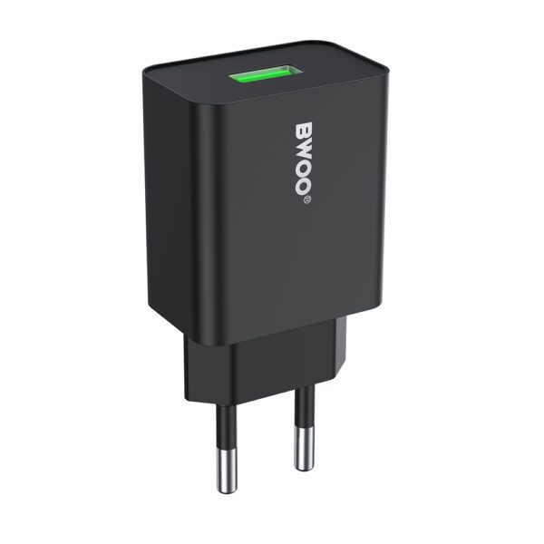BWOO wall charger CDA249 5V 2,4A USB-A, black