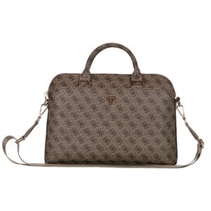 459648_oryg Guess Computer Bag 4G Zipper Pocket & Triangle Logo for 15" Laptop Brown
