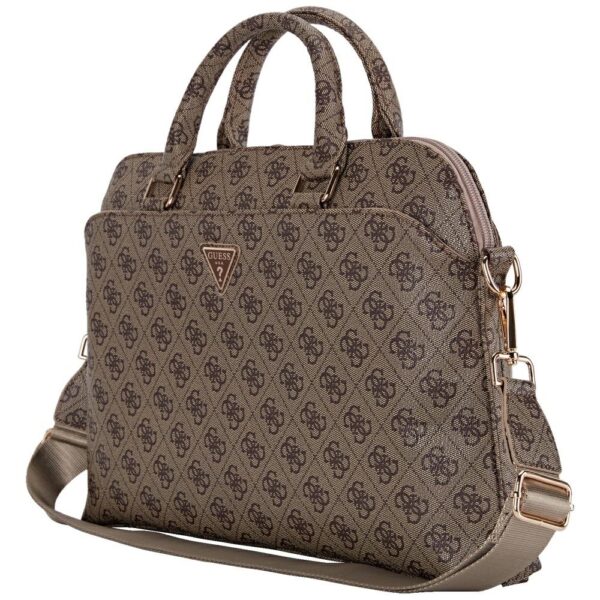459650_oryg Guess Computer Bag 4G Zipper Pocket & Triangle Logo for 15" Laptop Brown