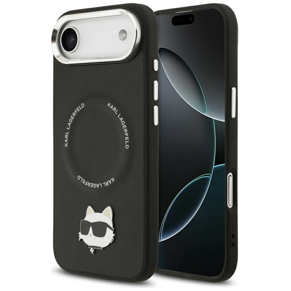 461c2ba1918ab2c0df1b94a33f5a0da6 KARL LAGERFELD case for IPHONE 17 Air compatible with MagSafe KLHMP17MPSMLRCHK (PU Choupette Pin) black