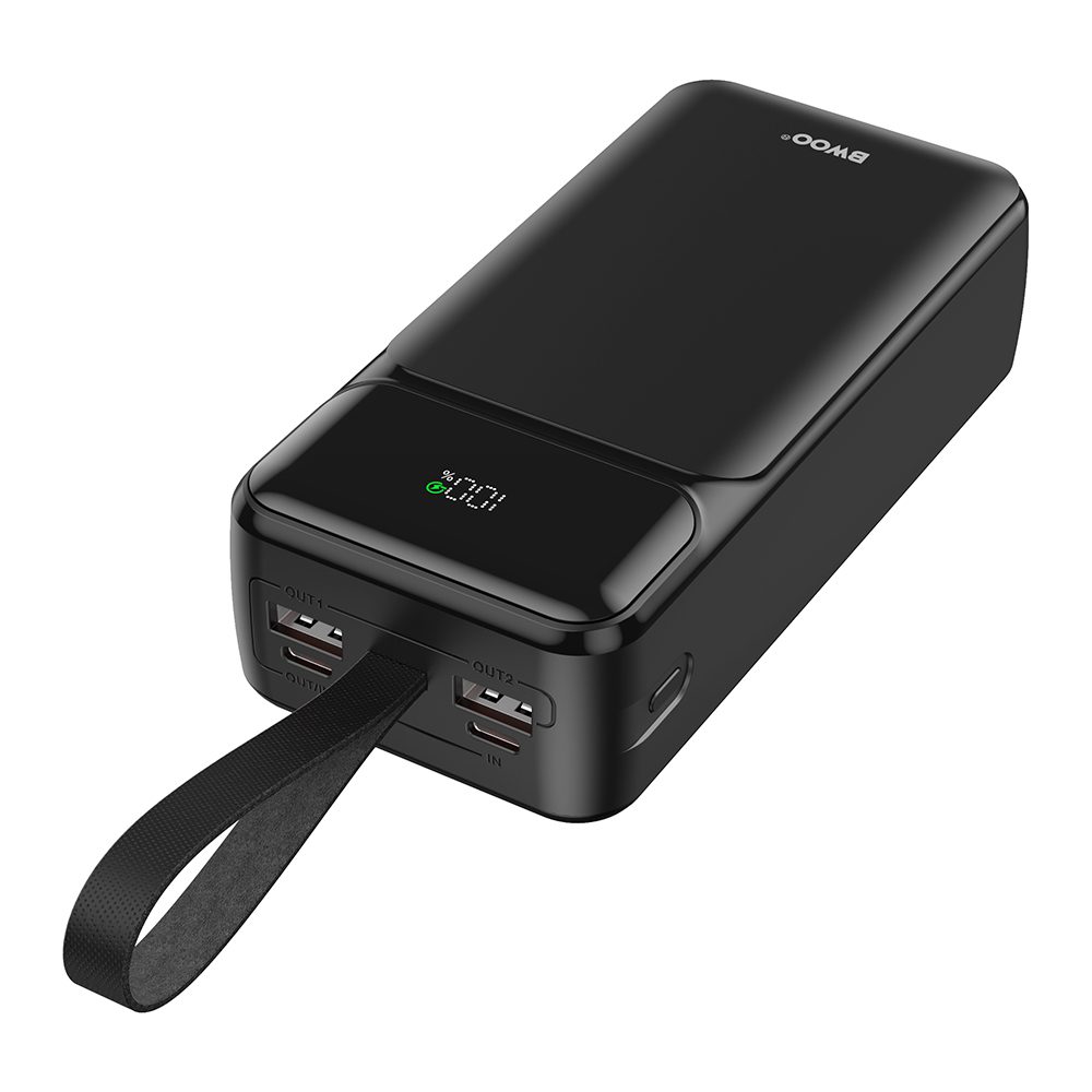 BWOO 65W power bank 30000 mAh 2x USB-A, 1 x USB-C with LCD display, black
