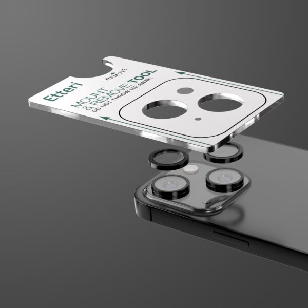 Etteri camera lens protector for iPhone 15 / 15 Plus black
