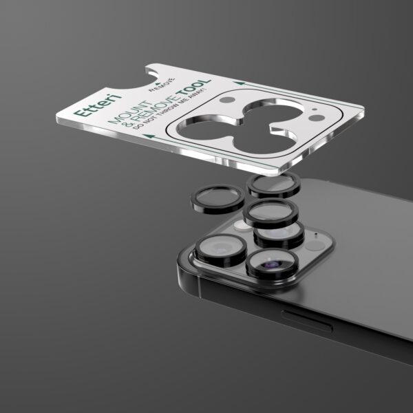Etteri camera lens protector for iPhone 15 Pro / 15 Pro Max black