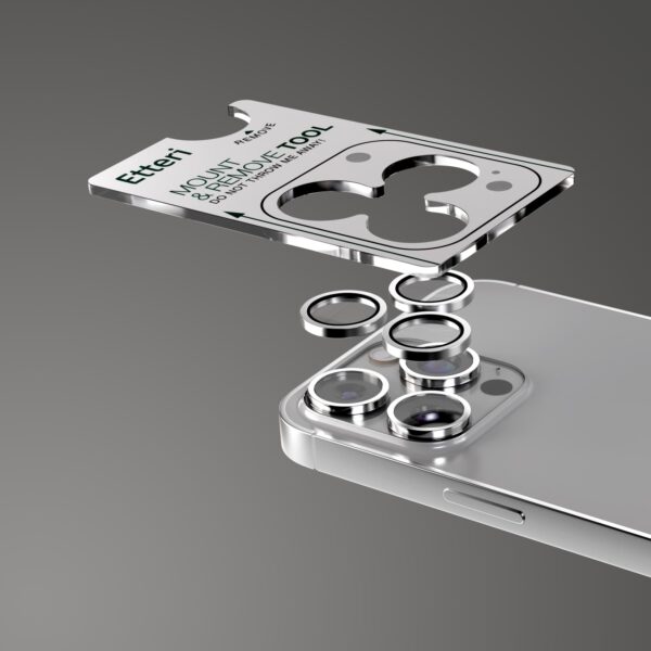 Etteri camera lens protector for iPhone 15 Pro / 15 Pro Max titanium grey