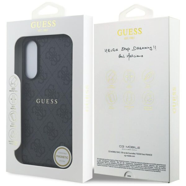Guess casze for Samsung Galaxy S25 Edge HC MAGSAFE PU 4G RING CLASSIC LOGO black