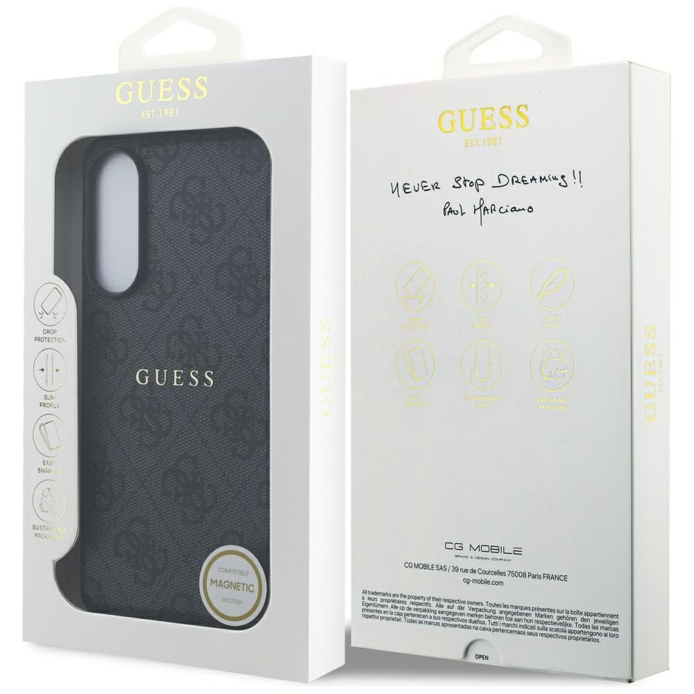 Guess casze for Samsung Galaxy S25 Edge HC MAGSAFE PU 4G RING CLASSIC LOGO black