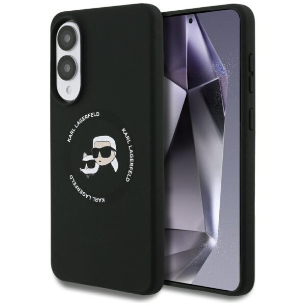 Karl Lagerfeld case for Samsung Galaxy S25 Edge MAGNETIC SILICONE DOUBLE HEADS black