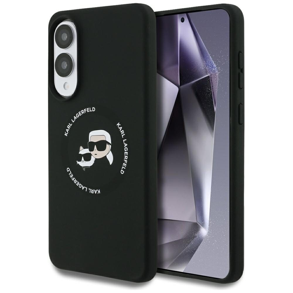 Karl Lagerfeld case for Samsung Galaxy S25 Edge MAGNETIC SILICONE DOUBLE HEADS black