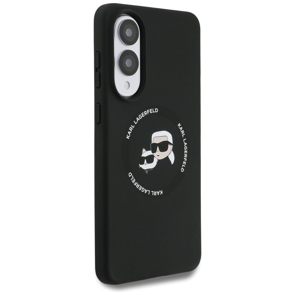 Karl Lagerfeld case for Samsung Galaxy S25 Edge MAGNETIC SILICONE DOUBLE HEADS black