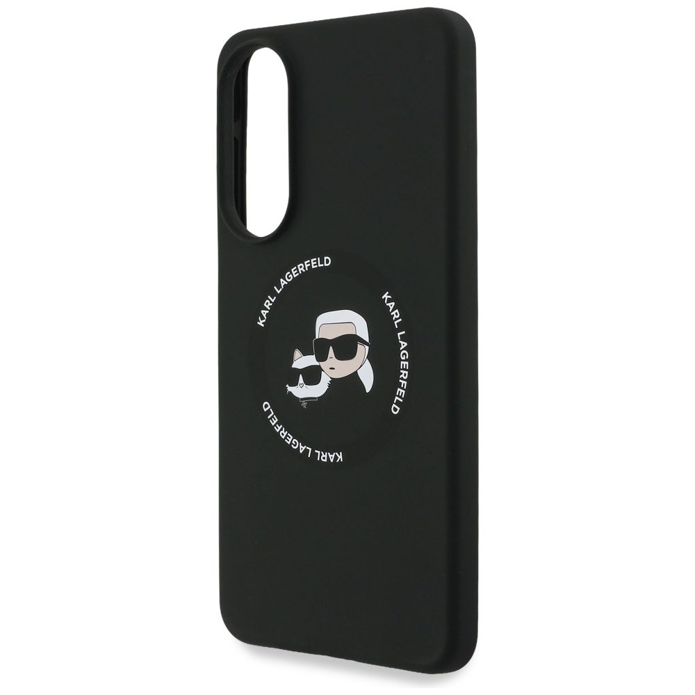 Karl Lagerfeld case for Samsung Galaxy S25 Edge MAGNETIC SILICONE DOUBLE HEADS black