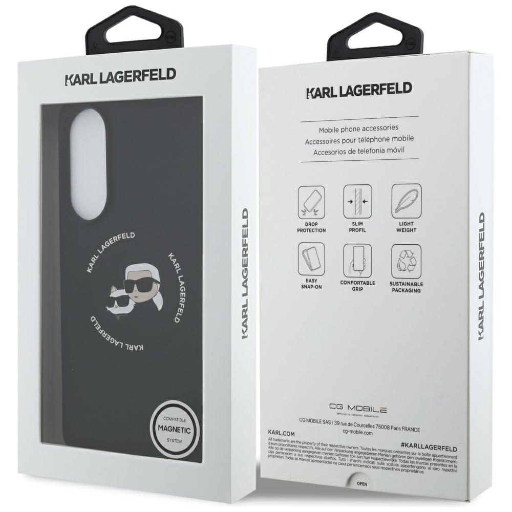 Karl Lagerfeld case for Samsung Galaxy S25 Edge MAGNETIC SILICONE DOUBLE HEADS black
