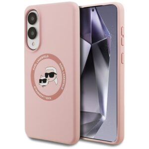 Karl Lagerfeld case for Samsung Galaxy S25 Edge MAGNETIC SILICONE DOUBLE HEADS pink