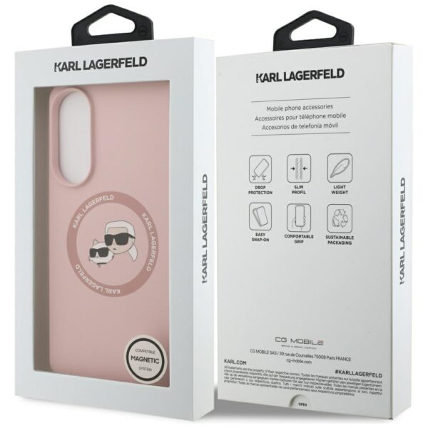 463082_oryg Karl Lagerfeld case for Samsung Galaxy S25 Edge MAGNETIC SILICONE DOUBLE HEADS pink