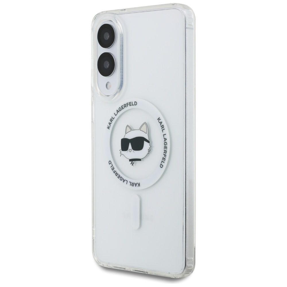 Karl Lagerfeld case for Samsung Galaxy S25 Edge HC MAGSAFE IML METAL CHOUPETTE HEAD white