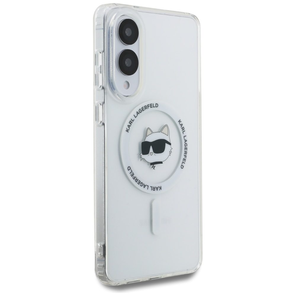 Karl Lagerfeld case for Samsung Galaxy S25 Edge HC MAGSAFE IML METAL CHOUPETTE HEAD white