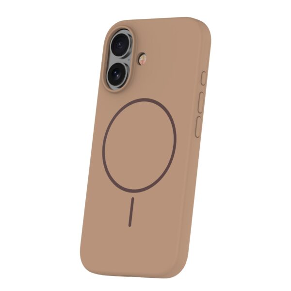 Silicone Thin Mag case for iPhone 16e brown