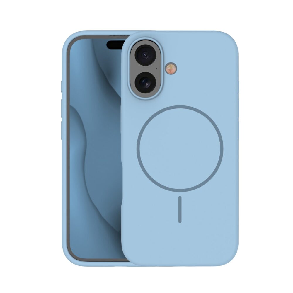 Silicone Thin Mag case for iPhone 16 6,1" light blue