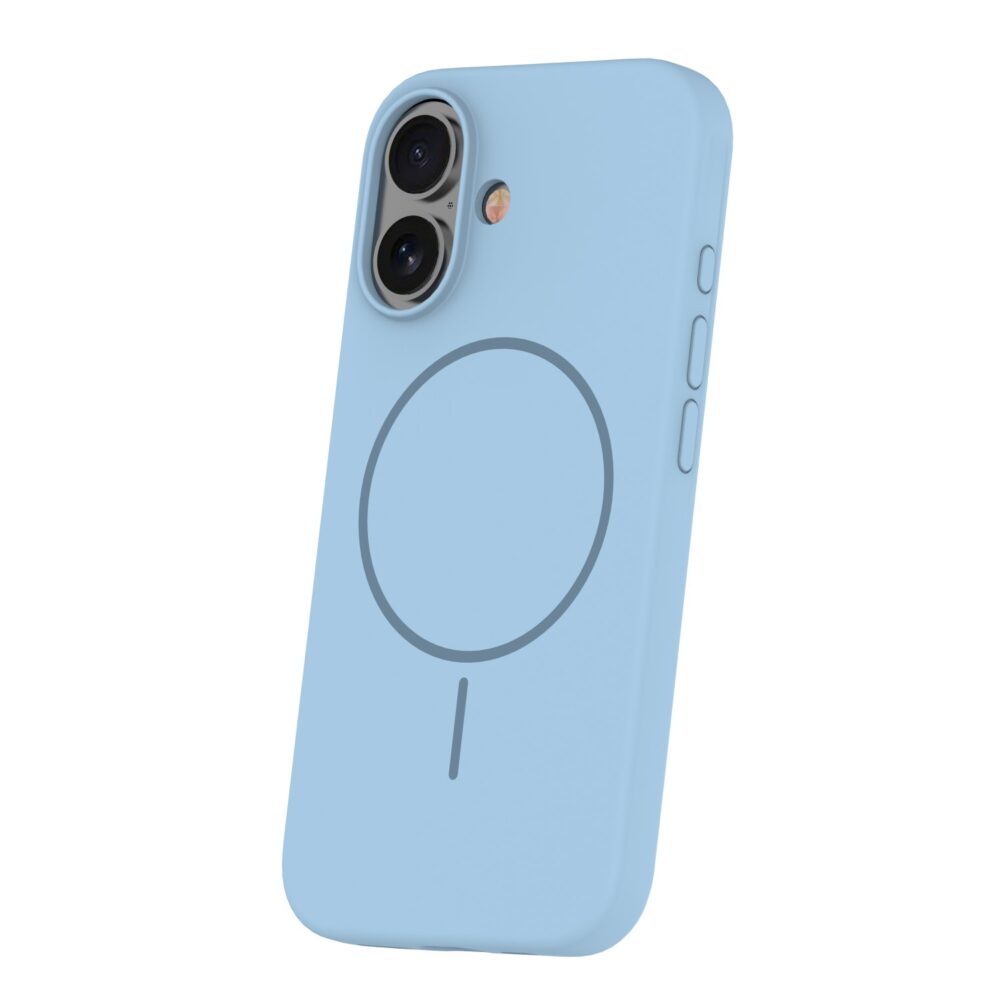 Silicone Thin Mag case for iPhone 16 6,1" light blue