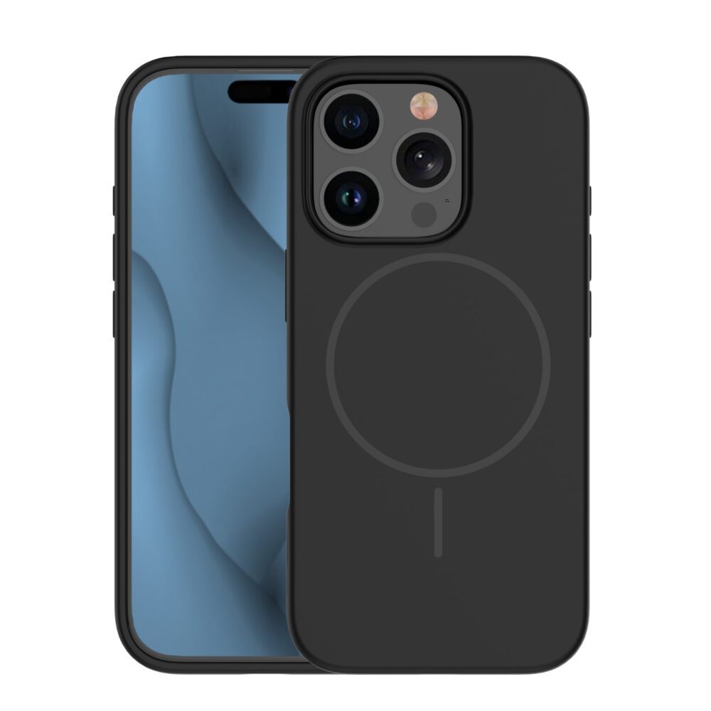 Silicone Thin Mag case for iPhone 16 Pro 6,3" black