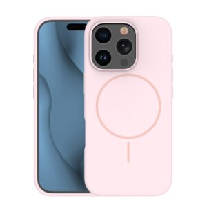 Silicone Thin Mag case for iPhone 16 Pro 6,3" light pink