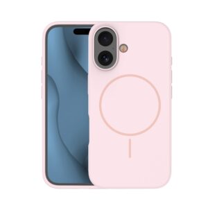 Silicone Thin Mag case for iPhone 16 6,1" light pink