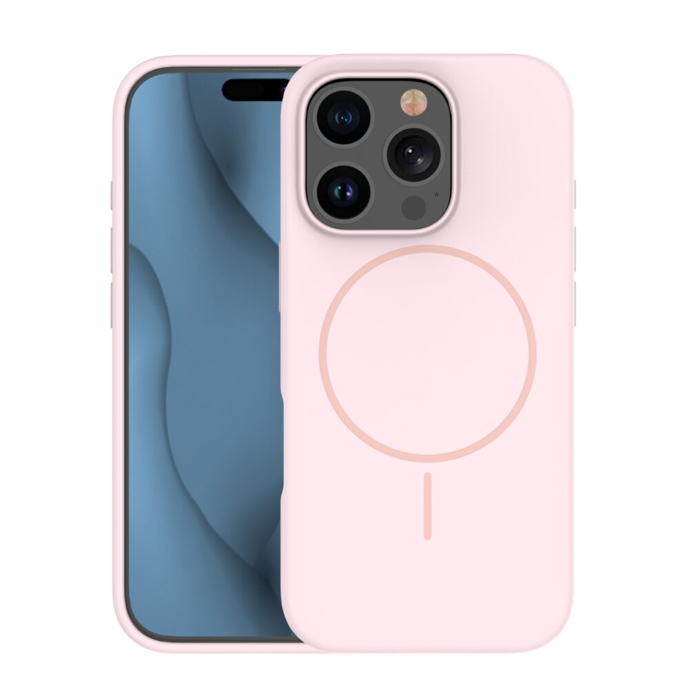 463305_oryg Silicone Thin Mag case for iPhone 14 Pro 6,1" light pink
