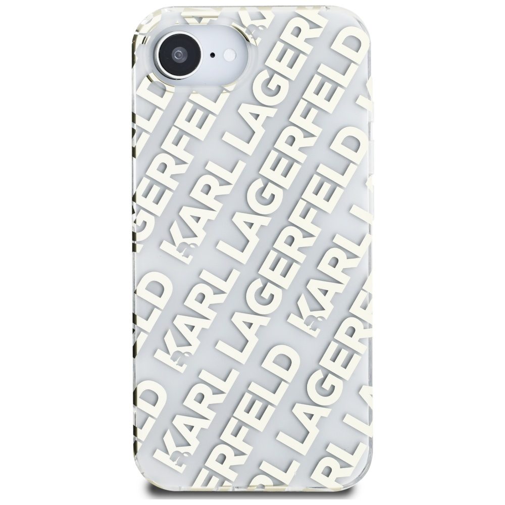 464541_oryg Karl Lagerfeld IML Repeat Logo case for iPhone 16e gold