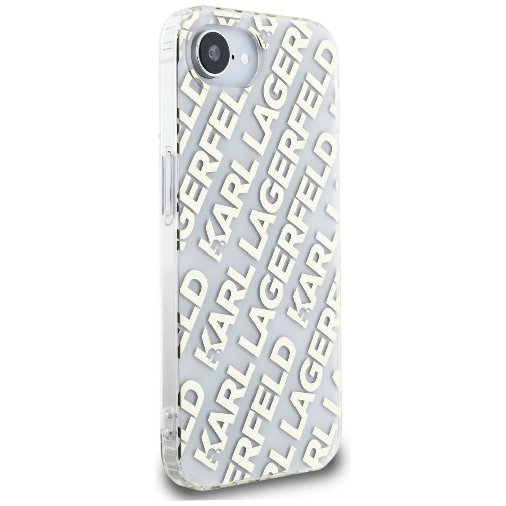 464542_oryg Karl Lagerfeld IML Repeat Logo case for iPhone 16e gold