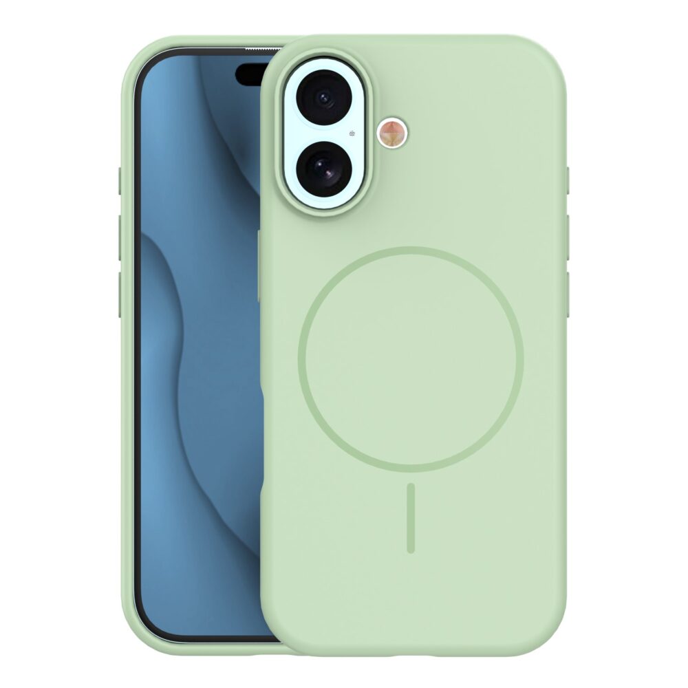 465996_oryg Silicone Thin Mag case for iPhone 17 6,3" green