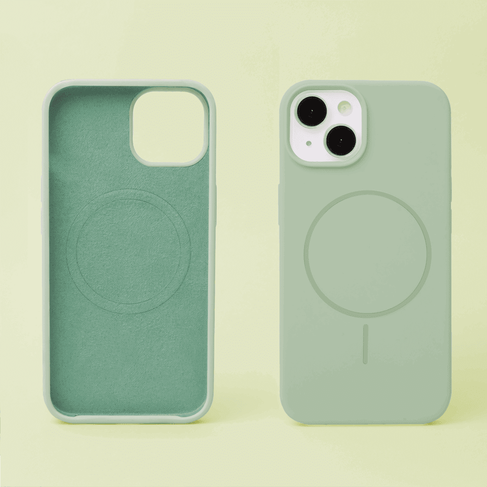 465999_oryg Silicone Thin Mag case for iPhone 17 6,3" green