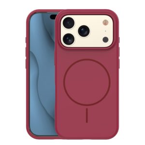 466003_oryg Silicone Thin Mag case for iPhone 17 Pro Max 6,9" maroon