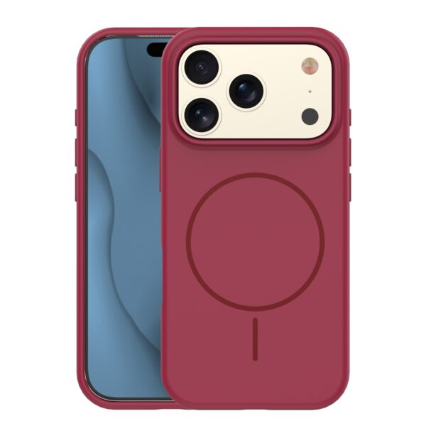 Silicone Thin Mag case for iPhone 17 Pro Max 6,9" maroon