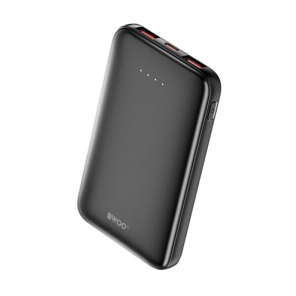 BWOO power bank P72 QC 22.5W PD 20W 5000 mAh with 2 x USB-A ports 1 x USB-C port black