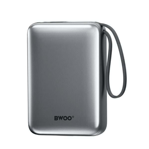 BWOO power bank P74 22.5W 20000 mAh with 2 built-in cables 1 x USB-C 1 x Lightning black