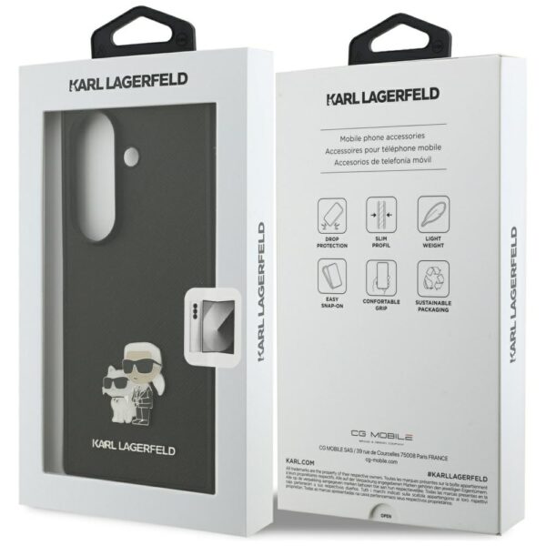 Karl Lagerfeld Saffiano Karl&Choupette Pin case for Samsung Galaxy Z Fold7 black