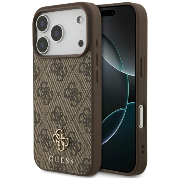 Guess 4G Small Classic Logo MagSafe case for iPhone 17 Pro brown