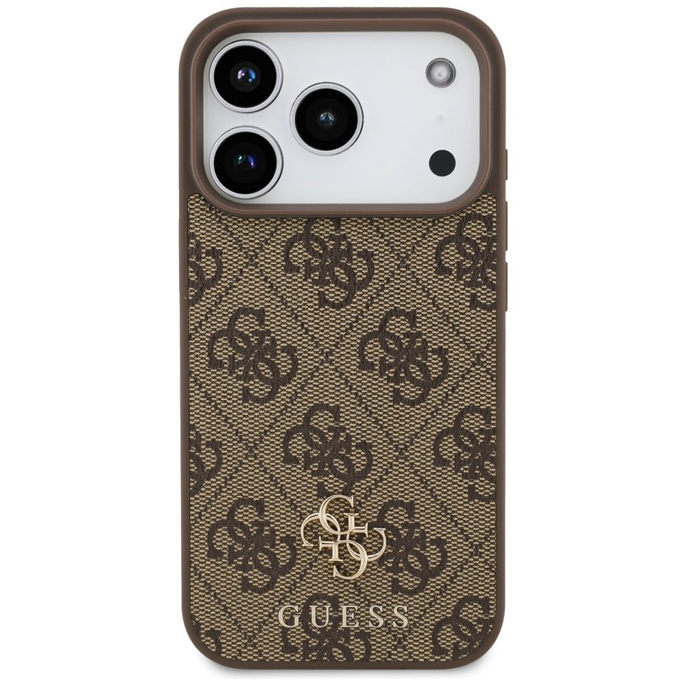 Guess 4G Small Classic Logo MagSafe case for iPhone 17 Pro brown