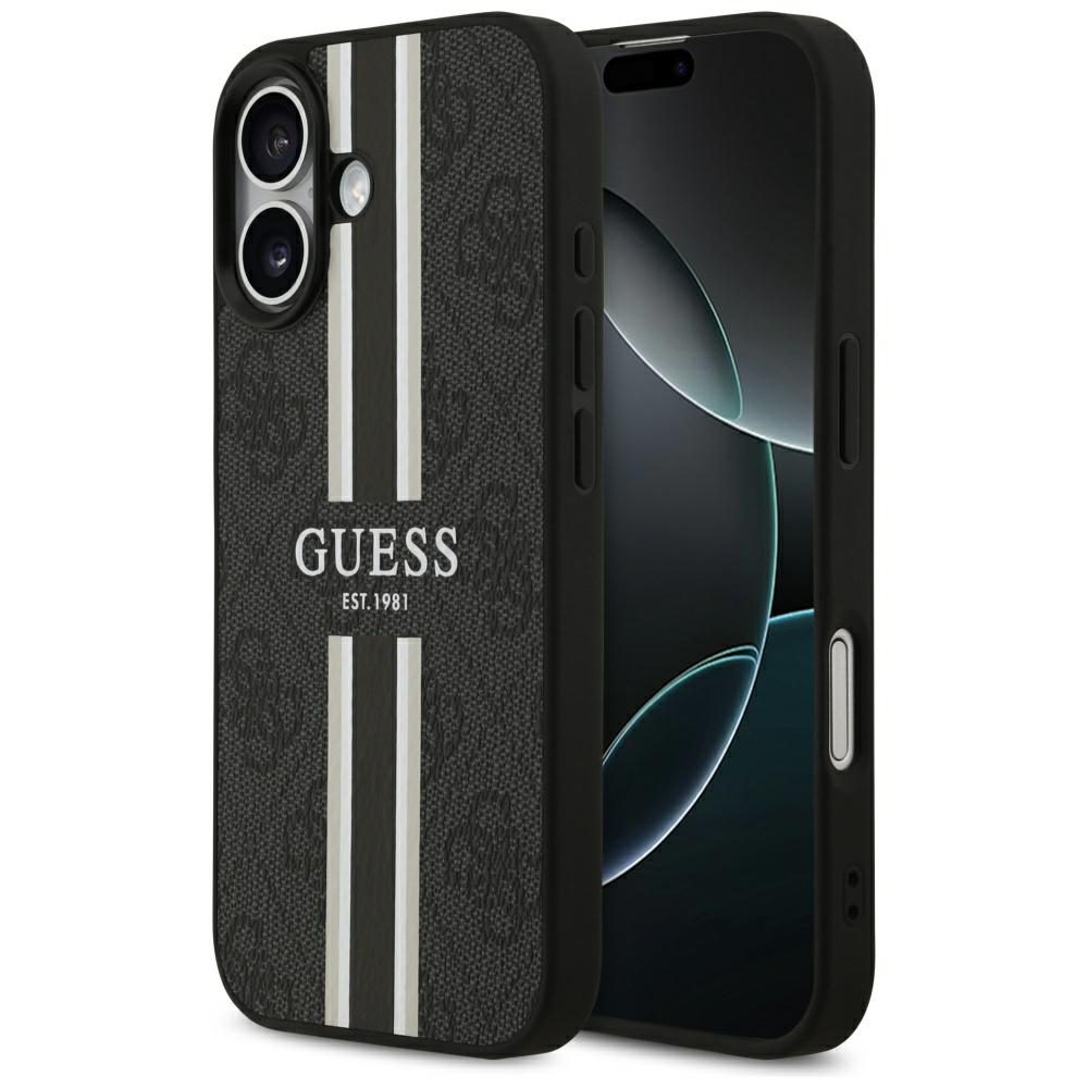 Guess 4G Printed Stripes MagSafe case for iPhone 17 black