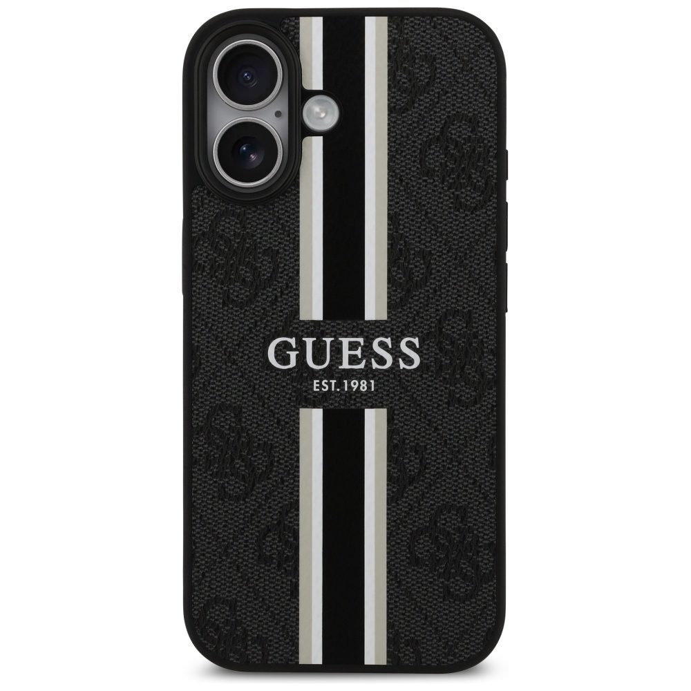 Guess 4G Printed Stripes MagSafe case for iPhone 17 black