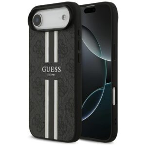 Guess 4G Printed Stripes MagSafe case for iPhone 17 Air black