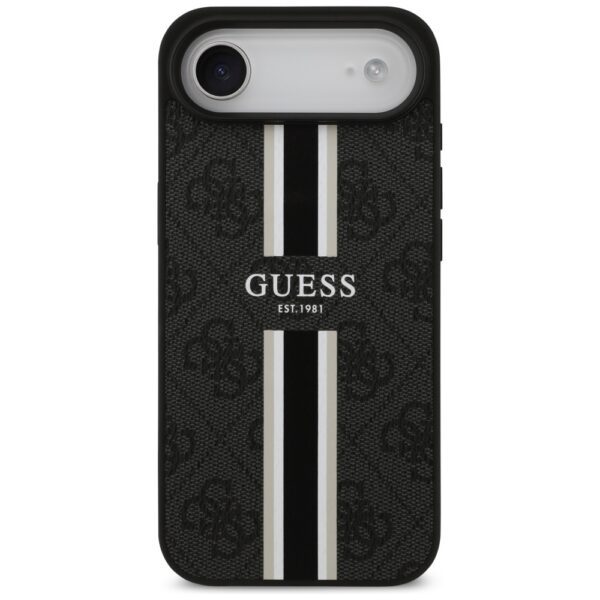 Guess 4G Printed Stripes MagSafe case for iPhone 17 Air black