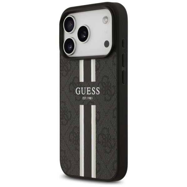 Guess 4G Printed Stripes MagSafe case for iPhone 17 Pro black