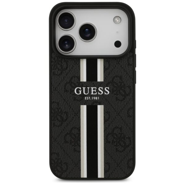 Guess 4G Printed Stripes MagSafe case for iPhone 17 Pro black