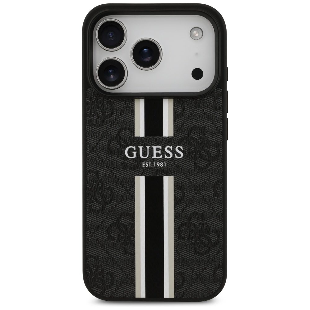 Guess 4G Printed Stripes MagSafe case for iPhone 17 Pro black