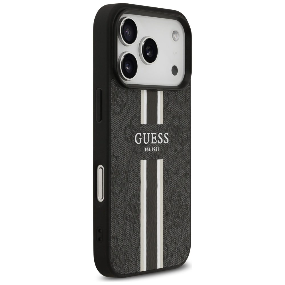 Guess 4G Printed Stripes MagSafe case for iPhone 17 Pro black