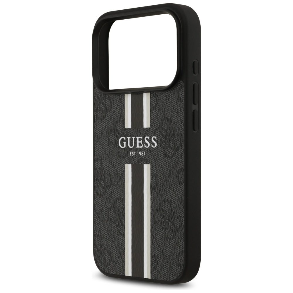 Guess 4G Printed Stripes MagSafe case for iPhone 17 Pro black