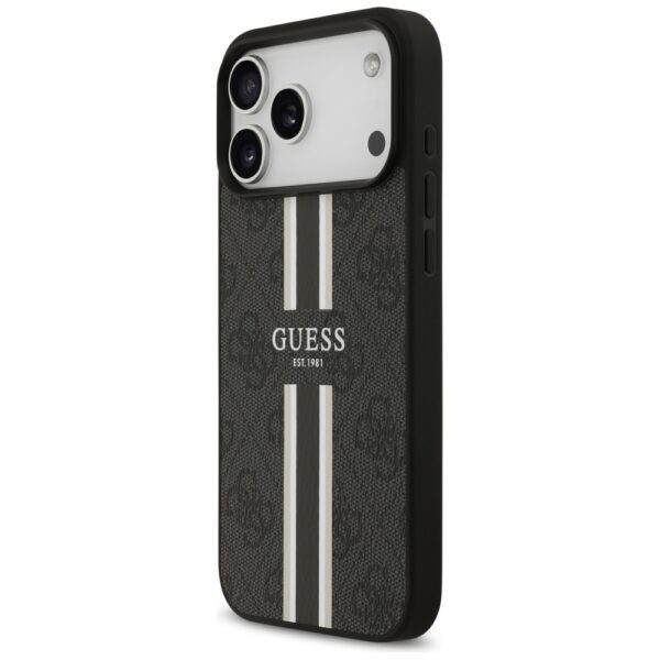 Guess 4G Printed Stripes MagSafe case for iPhone 17 Pro Max black