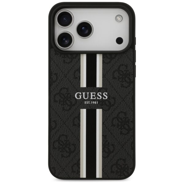 Guess 4G Printed Stripes MagSafe case for iPhone 17 Pro Max black