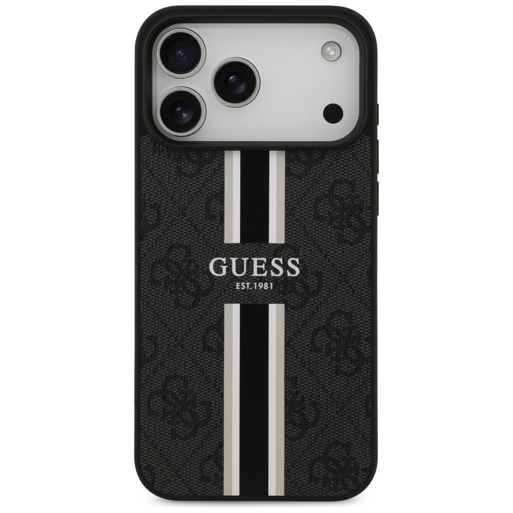 Guess 4G Printed Stripes MagSafe case for iPhone 17 Pro Max black