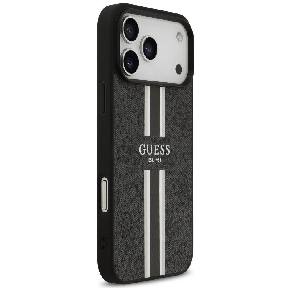 Guess 4G Printed Stripes MagSafe case for iPhone 17 Pro Max black